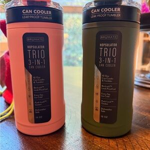 NEW BrüMate Hopsulator Trio 3-in-1 Can Cooler Set - Guava & Olive